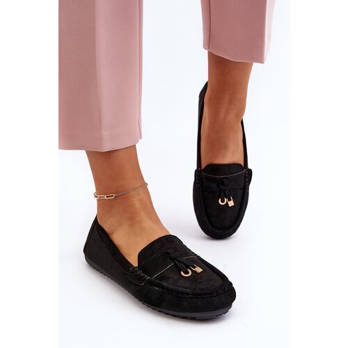 Kesi Women's Suede Classic Loafers Black Ontala Cene