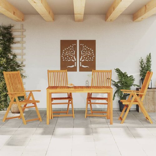  5-dijelni vrtni blagovaonski set 140x80x74 cm od masivnog bagremovog drva Slike