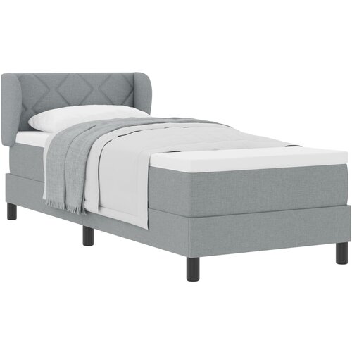 VidaXL Box Spring postelja z vzmetnico svetlo siva 80x200 cm tkanina Slike
