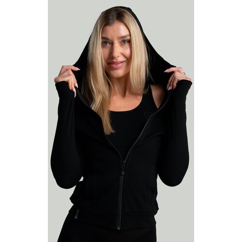 STRIX ženska dukserica merino i zip up black Cene
