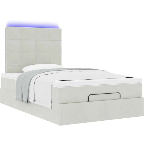 VidaXL okvir za krevet s madracima svjetlosivi 120x190 cm bar&amp;scaron;unasti Slike