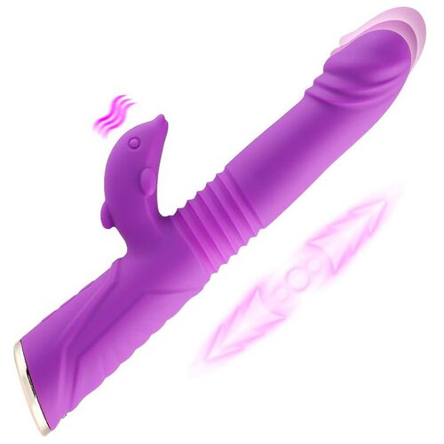 HiSmith HSG008 Ricky Telescopic Rabbit Vibrator Purple Slike