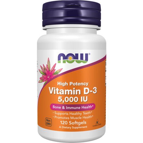 Now Foods vitamin D-3, 5,000 iu – visoka doza za imunitet i kosti 120 kapsula Cene