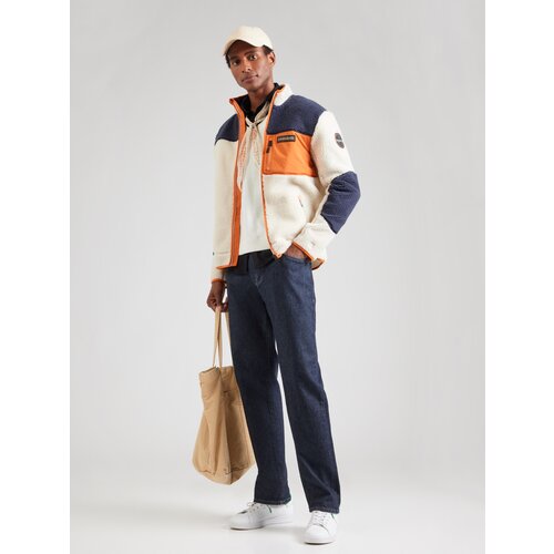 Napapijri Jopa iz flisa 'YUPIK' kremna / temno modra / oranžna Cene