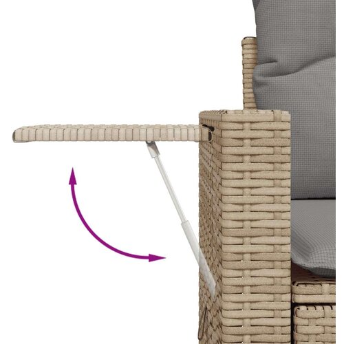 VidaXL 5-dijelni vrtni set sofa s jastucima bež od poliratana Slike