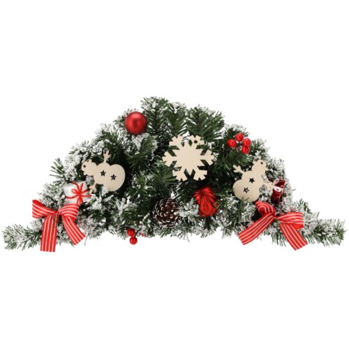 Molarem Home Viseći božićni aranžman 60 cm s bijelo crvenim ukrasima Cijene