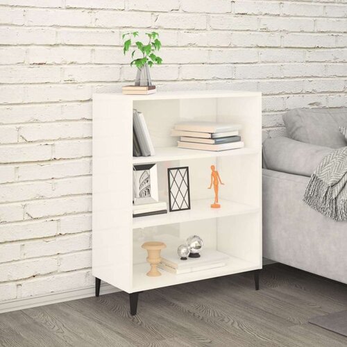  Komoda visok sijaj bela 69,5x32,5x90 cm konstruiran les, (20654501) Slike