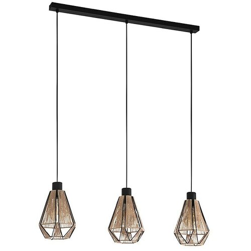 Eglo Viseća lampa ADWICKLE 3xE27 87 cm crna/natur 43777 Cene