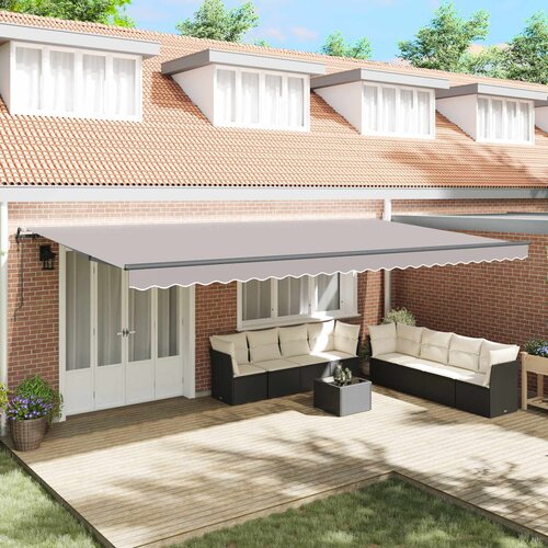  Skrovita tenda Svijetlo siva 600 &times; 300 cm Tkanina i Aluminij Cijene