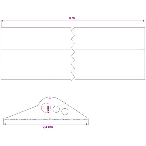  Brtva za garažni pod Crna 74 x 20 mm 5 m EPDM guma Slike