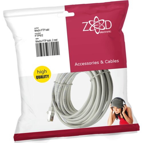 Zed Electronic Omrežni FTP kabel, CAT6, 2 met - FTP6/2 Cene