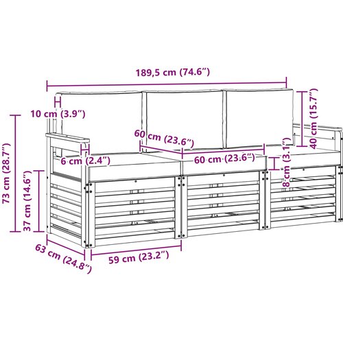  Setovi sofa 3 kom. Bijela i bež Polyester Slike