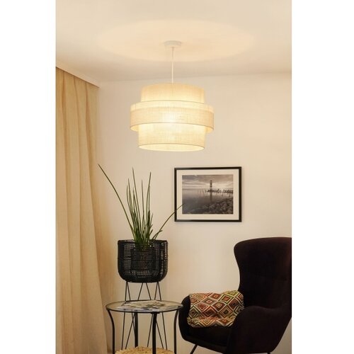  Brilagi - Visilica na sajli SPACE YUTE 1xE27/15W/230V prečnik 50 cm krem/bela Slike