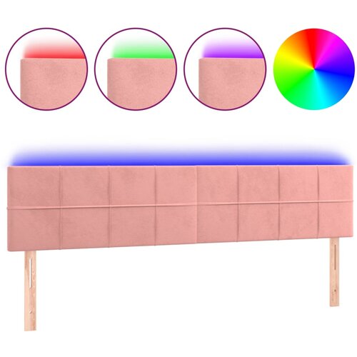 VidaXL LED posteljno vzglavje roza 200x5x78/88 cm žamet, (20954041) Slike