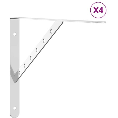 vidaXL Nosilec za polico 4 kosi 40x2,5x25 cm srebrno nerjaveče jeklo, (21326197) Cene