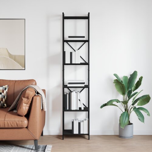 vidaXL Knjižna omara Črni hrast 40 x 30 x 188 cm Konstruiran les Cene