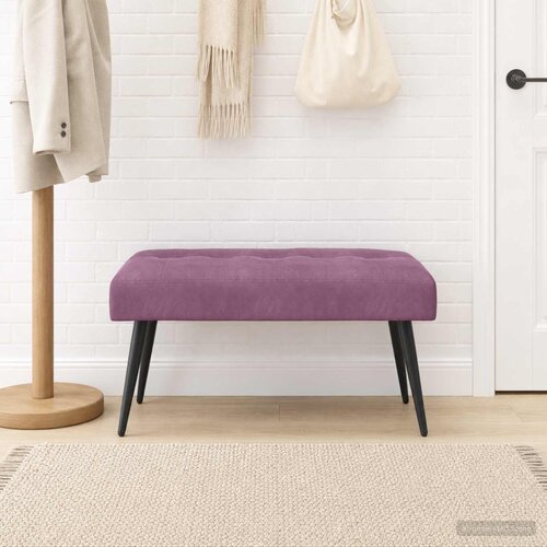  Klupa s gumbastim tkanjem Ljubičasta 80 x 40 x 46 cm Bar&scaron;un Cijene