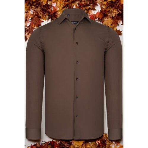 Dewberry G726 MEN'S SHIRT-PLAIN BROWN Cijene