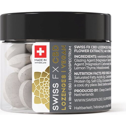 Swiss FX CBD pastile 18 mg - 40 liz. tabl. Cene