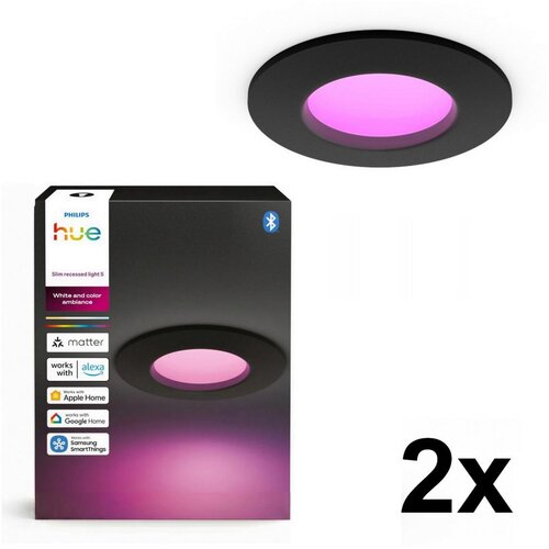Philips KOMPLET 2x LED RGBW sa prigu&amp;scaron;iva, kupatilske ugradne svetiljke Hue SLIM LED/8,3W/230V IP44 Slike