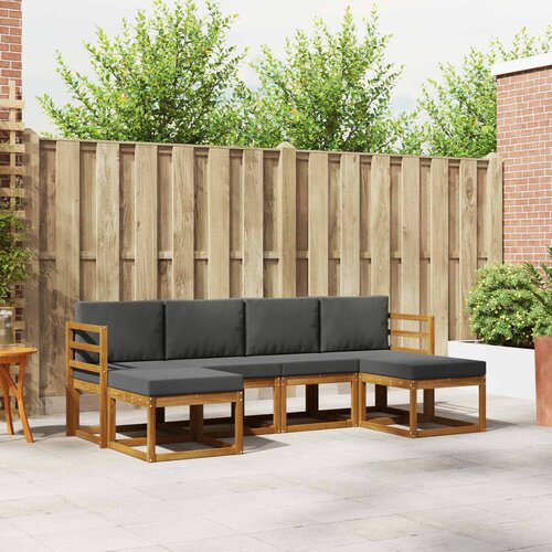  Set vanjskih sofa 6 pcs Prirodna i antracit Konstruirano drvo Cene