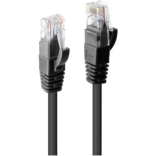 Lindy 48077 RJ45 omrežni kabel\, Patch kabel CAT 6 U/UTP 1.00 m črna 1 kos, (20419655) Cene