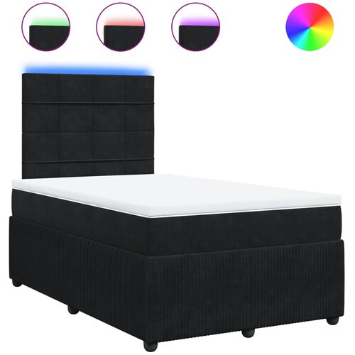 vidaXL Box spring postelja z vzmetnico črna 120x200 cm žamet, (21306825) Cene