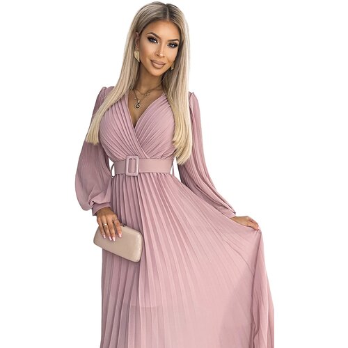 numoco basic Numoco pleated dress with belt and neckline Cijene
