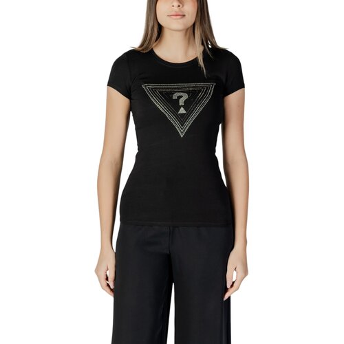 Guess Majice s kratkimi rokavi SS TRIANGLE OMBRE R3 W5GI43 KA0Q1 Črna Cene