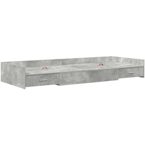  S uzglavljem s ladicama Betonska siva 75 x 190 cm Konstruirano drvo Slike