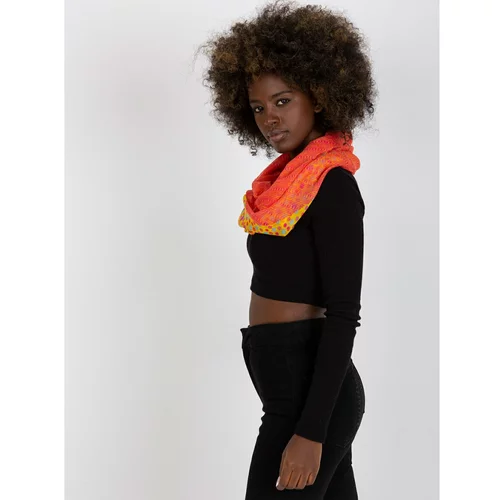 Fashion Hunters Yellow-coral scarf with print