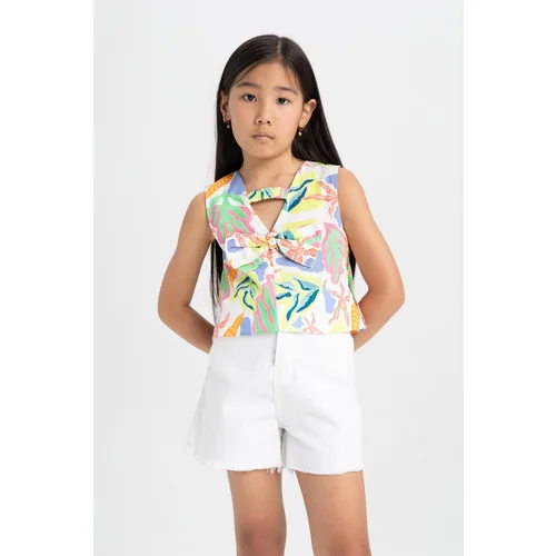 Defacto Girl's Patterned Sleeveless Blouse