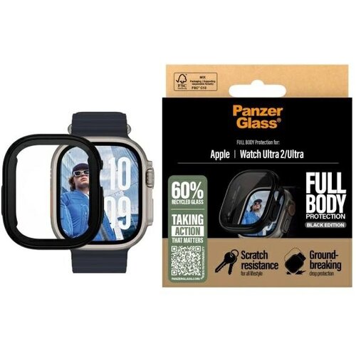 PanzerGlass KALJENO STEKLO POLNO TELO ZA APPLE WATCH ULTRA 2 ČRNA, (21911446) Cene