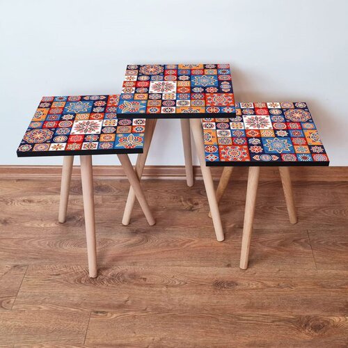 Hanah home 3Shp7 - Multicolor Multicolor Nesting Table (3 Pieces) Cene