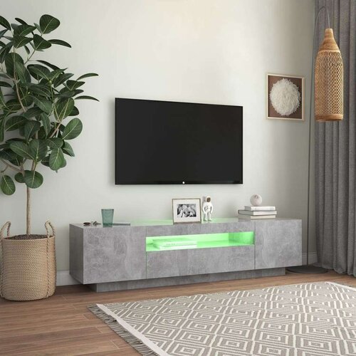 VidaXL TV ormarić s LED svjetlima siva boja betona 160 x 35 x 40 cm Slike