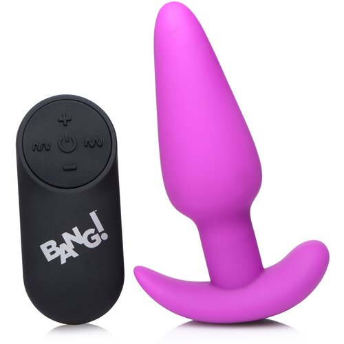 Bang! 21X Silicone Butt Plug with Remote Purple Cene