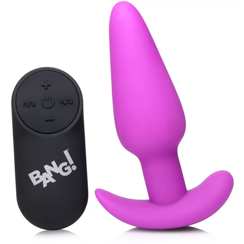 Bang! 21X Silicone Butt Plug with Remote Purple