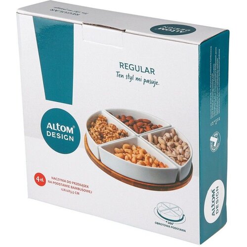 Altom design set od 4 posude na podlozi od bambusa, okrugli 25,5 cm - 01010052539 Slike