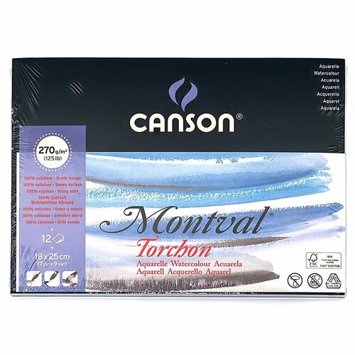 Canson Blok akvarelni Montval 18x25cm 270 g, 12 listni, snežna struktura, (22005380) Cene