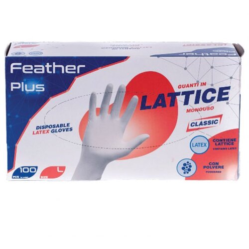 Pribor ZA ČI&Scaron;ĆENJE-RUKAVICE LATEX-BEZ PUDERA FEATHER PK100 BIJELE M Cijene
