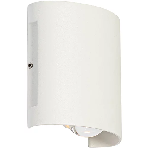QAZQA Zunanja stenska svetilka bela z 2-svetilko LED IP54 - Silly