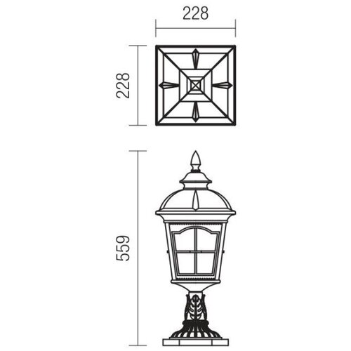  Redo 9652 - Spolja&amp;scaron;nja lampa YORK 1xE27/70W/230V IP44 braon Slike