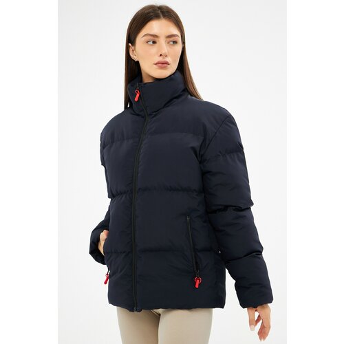 D1fference Women's Navy Blue Inflatable Winter Coat With Inner Lined Waterproof And Windproof. Cene