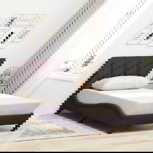 VidaXL Okvir za krevet bez madraca tamnosmeđi 90 x 190 cm od tkanine Slike