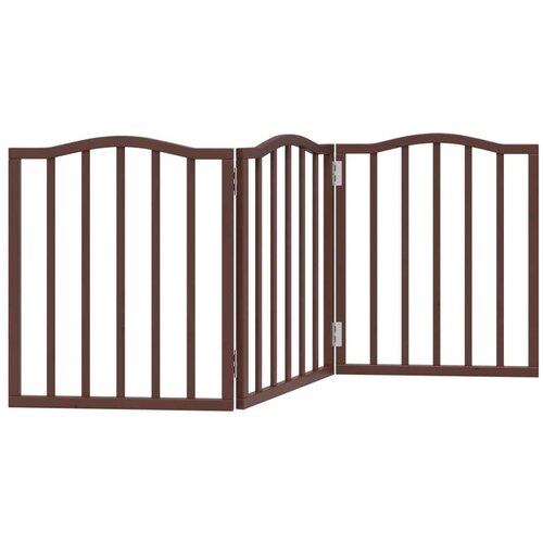 vidaXL Vrata za pse zložljiva 3 paneli rjava 150 cm topolovina Cene