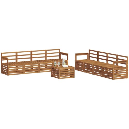  Set vanjskih sofa 9 kom. Prirodna Slike