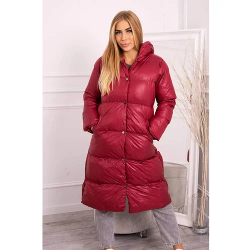Kesi Quilted winter jacket with a hood burgundy