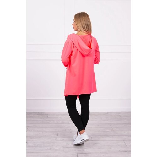 Kesi Cape with loose hood pink neon color Cene