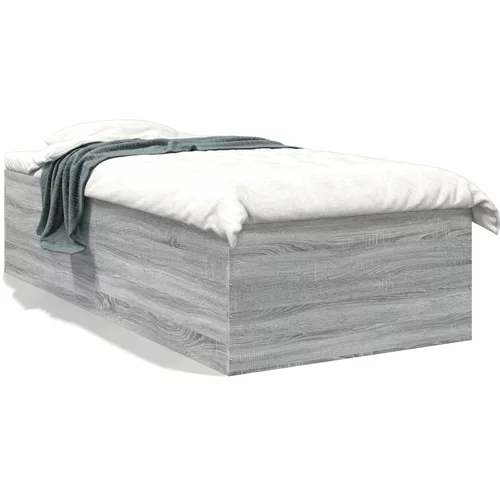 vidaXL Okvir za krevet boja hrasta 90x200 cm od konstruiranog drva