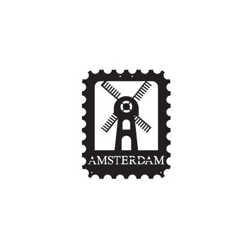 Wallxpert Dekorativni metalni zidni dodatak Amsterdam Stamp Slike